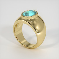2.86 Ct. Greenish Blue Paraiba Tourmaline Ring, 10K Yellow Gold 2