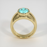 2.86 Ct. Greenish Blue Paraiba Tourmaline Ring, 10K Yellow Gold 3