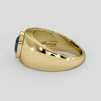 3.02 Ct. Greenish Blue Sapphire Ring, 10K Yellow Gold 4