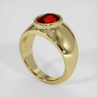 5.38 Ct. Orangish Red Ruby Ring, 14K Yellow Gold 2