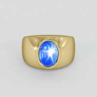 7.54 Ct. Blue Sapphire Ring, 14K Yellow Gold 1