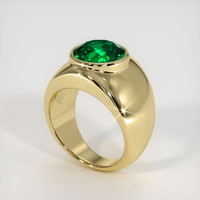 3.42 Ct. Emerald Ring, 18K Yellow Gold 2