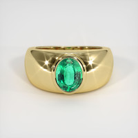 1.24 Ct. Emerald Ring, 18K Yellow Gold 1