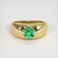 0.65 Ct. Emerald Ring, 18K Yellow Gold 1