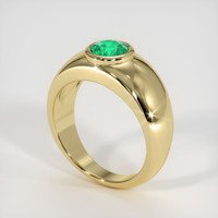 0.65 Ct. Emerald Ring, 18K Yellow Gold 2