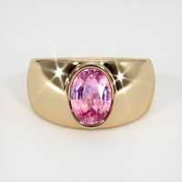 2.09 Ct. Pink Sapphire Ring, 18K Yellow Gold 1