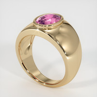 2.09 Ct. Pink Sapphire Ring, 18K Yellow Gold 2