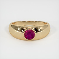 0.68 Ct. Ruby Ring, 18K Yellow Gold 1