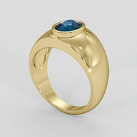3.02 Ct. Greenish Blue Sapphire Ring, 18K Yellow Gold 2