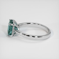 2.44 Ct. Greenish Blue Sapphire Ring, Platinum 950 4