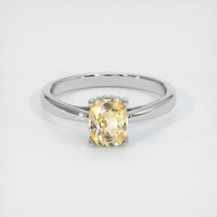 1.45 Ct. Orangish Yellow Sapphire Ring, Platinum 950 1
