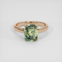 3.35 Ct. Yellowish Green Sapphire Ring, 18K Rose Gold 1