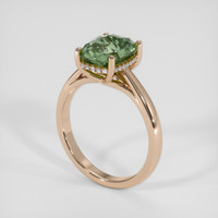 3.35 Ct. Yellowish Green Sapphire Ring, 18K Rose Gold 2