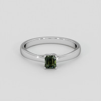 0.55 Ct. Green Sapphire Ring, Silver 1