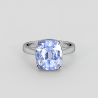 6.98 Ct. Greyish Blue Sapphire Ring, 10K White Gold 1