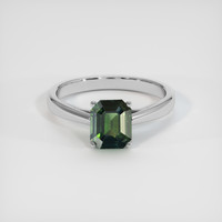 1.59 Ct. Green Sapphire Ring, 14K White Gold 1