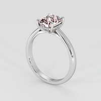 3.09 Ct. Peach Sapphire Ring, 14K White Gold 2