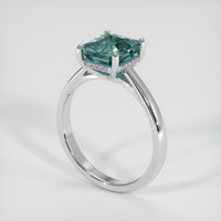 2.44 Ct. Greenish Blue Sapphire Ring, 14K White Gold 2