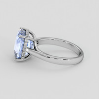 6.98 Ct. Greyish Blue Sapphire Ring, 14K White Gold 4