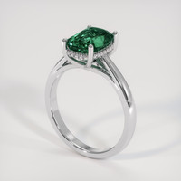 3.08 Ct. Bluish Green Sapphire Ring, 14K White Gold 2