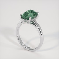 4.50 Ct. Bluish Green Sapphire Ring, 14K White Gold 2