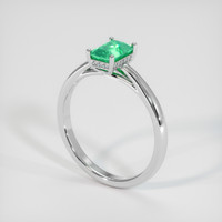 0.61 Ct. Emerald Ring, 18K White Gold 2