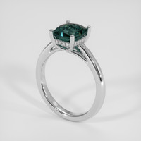 1.67 Ct. Bluish Green Spinel Ring, 18K White Gold 2