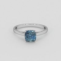 2.02 Ct. Greenish Blue Sapphire Ring, 18K White Gold 1