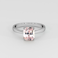 3.09 Ct. Peach Sapphire Ring, 18K White Gold 1