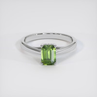 1.20 Ct. Green Sapphire Ring, 18K White Gold 1