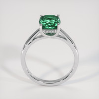 3.08 Ct. Bluish Green Sapphire Ring, 18K White Gold 3
