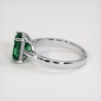 3.08 Ct. Bluish Green Sapphire Ring, 18K White Gold 4