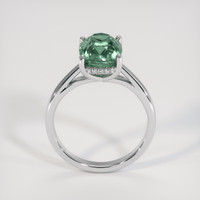 4.50 Ct. Bluish Green Sapphire Ring, 18K White Gold 3