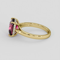 3.80 Ct. Purplish Pink Rhodolite Garnet Ring, 14K Yellow Gold 4