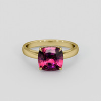2.79 Ct. Purplish Pink Rhodolite Garnet Ring, 14K Yellow Gold 1