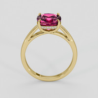 2.79 Ct. Purplish Pink Rhodolite Garnet Ring, 14K Yellow Gold 3