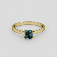1.01 Ct. Greenish Blue Sapphire Ring, 14K Yellow Gold 1