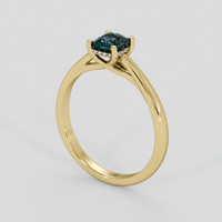 1.01 Ct. Greenish Blue Sapphire Ring, 14K Yellow Gold 2