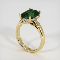 3.41 Ct. Bluish Green Sapphire Ring, 14K Yellow Gold 2