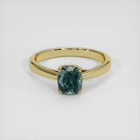 1.55 Ct. Bluish Green Sapphire Ring, 14K Yellow Gold 1