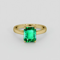 1.69 Ct. Emerald Ring, 18K Yellow Gold 1