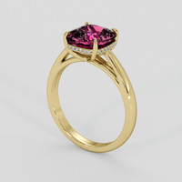 2.79 Ct. Purplish Pink Rhodolite Garnet Ring, 18K Yellow Gold 2