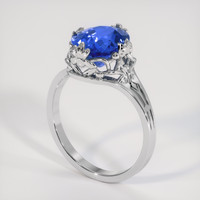 3.65 Ct. Blue Sapphire Ring, Platinum 950 2
