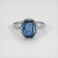 3.40 Ct. Blue Sapphire Ring, Platinum 950 1