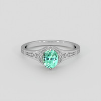 0.58 Ct. Emerald Ring, Platinum 950 1