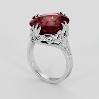 11.08 Ct. Pinkish Red Rubellite Tourmaline Ring, Platinum 950 2