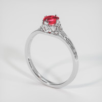0.51 Ct. Ruby Ring, Platinum 950 2