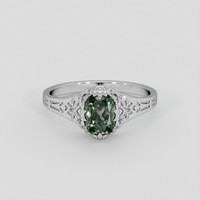 1.07 Ct. Green Sapphire Ring, Platinum 950 1