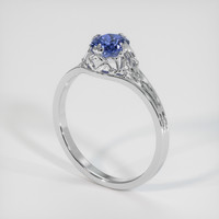 0.92 Ct. Bluish Purple Sapphire Ring, Platinum 950 2