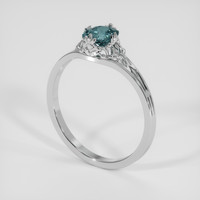 1.05 Ct. Greenish Blue Sapphire Ring, Platinum 950 2